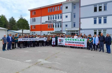 Bolu’da lise öğrencilerinden Filistin’e destek 