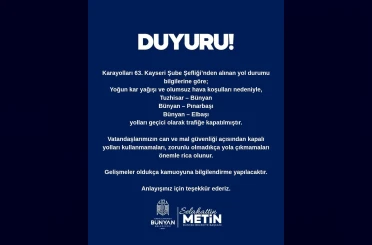Bünyan’da ulaşıma kar engeli 