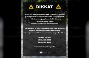 Bursa için sarı alarm: Kuvvetli yağış kapıda 
