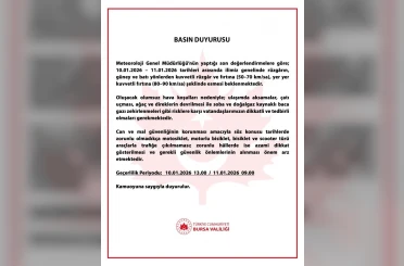 Bursa Valiliği’nden peş peşe uyarılar 