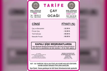 Bursa’da çay ve kahve fiyatlarına yüzde 30 zam 
