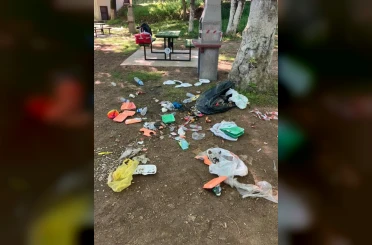 Bursa’da mesire alanı bir günde çöplüğe döndü 