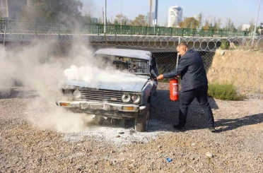 Bursa’da otobüs şoförlerine yangın söndürme eğitimi 