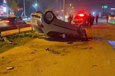 Bursa’da otomobil takla attı: 2 yaralı 