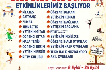 Büyükşehir’de Güz Dönemi Etkinlikleri kayıtları başladı 