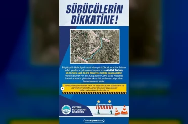 Büyükşehirden sürücülere ‘alternatif yol’ uyarısı 