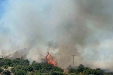 Çanakkale’de bozuk orman sahasında yangın 