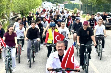 Çine’de ’sağlıklı yaşam’ için pedal çevirdiler 