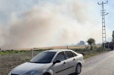Çorum’da tarlada yangın çıktı 