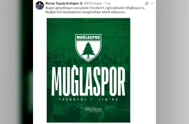 Cumhurbaşkanı Erdoğan’dan Muğlaspor’a tebrik mesajı 