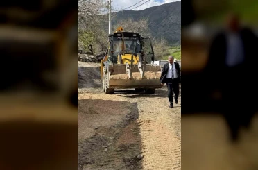 Çüngüş’te yol yapım çalışmaları devam ediyor 