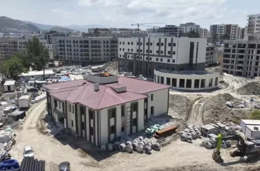 Defne ilçe jandarma komutanlığı hizmet binasında inşaat çalışmaları sürüyor 