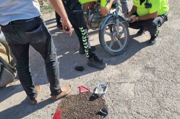 Devrilen motosikletin sürücüsü yaralandı 