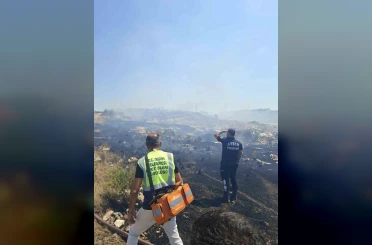Didim Belediyesi’nden arazi yangınına ’tanker’ desteği 