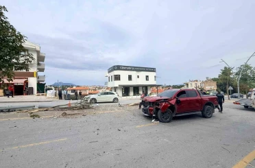 Direksiyon hakimiyetini kaybetti, 2 ağaç ve elektrik direğini yerinden söktü 