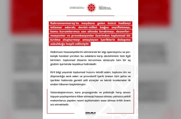 DMM: "Vatandaşlarımızın resmi açıklamaları esas alması kritik önem arz etmektedir" 