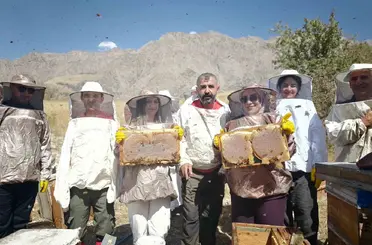 Doğaseverler bal sağımı yaptı
