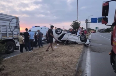 Dörtyol’da takla atan otomobilin sürücüsü yaralandı 