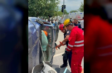 Dörtyol’da takla atan otomobilin sürücüsü yaralandı 