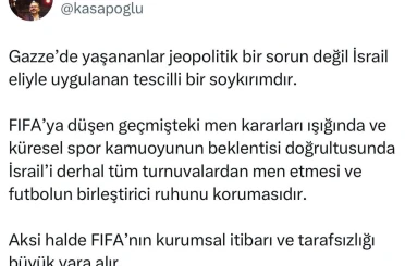 Dr. Mehmet Kasapoğlu’ndan FIFA’ya tepki 