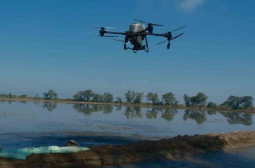 Dron ile çeltik ekimi 
