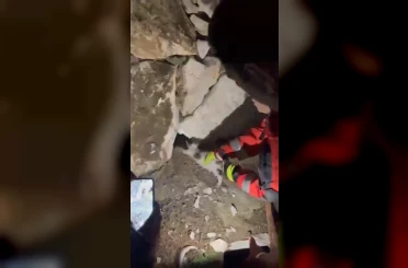 Duvara sıkışan kediyi itfaiye kurtardı 