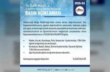 Elazığ’da 5 ilçede eğitim-öğretime ara verildi 
