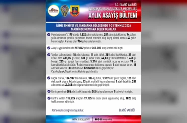 Elazığ’da asayiş uygulamaları: Bin 32 şahıs yakalandı 