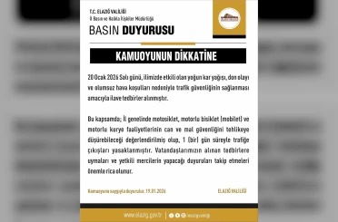 Elazığ’da motosiklet, mobilet ve motorlu kuryelerin trafik yasakları uzatıldı 