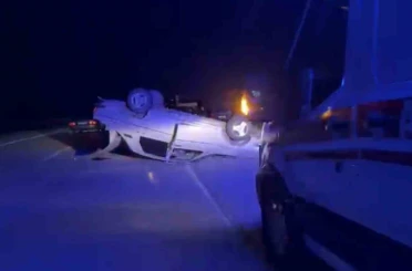 Elazığ’da otomobil takla attı: 1 yaralı 