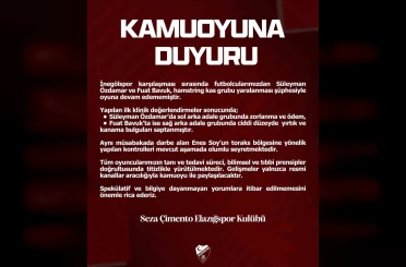 Elazığspor’dan sakat futbolculara ilişkin açıklama 