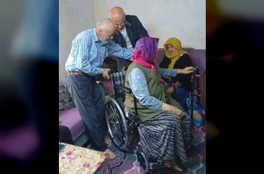 Emekli astsubaylardan tekerlekli sandalye desteği 