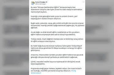 Emine Erdoğan, 5. Lider Eşleri Zirvesi’ne video mesaj gönderdi 