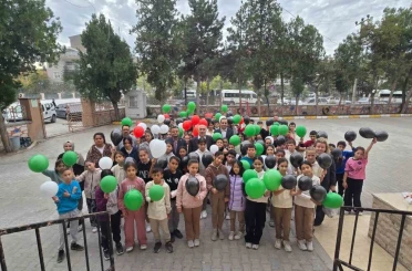 Emirdağ’da öğrenciler Filistin’e destek verdi 