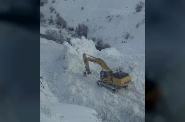 Erzincan’da köy yoluna çığ geldi 