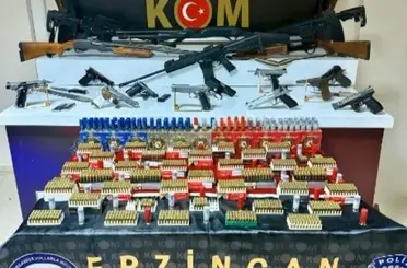 Erzincan’da silah operasyonu; 13 şüpheli yakalandı, 11 tabanca, 8 tüfek ele geçirildi
