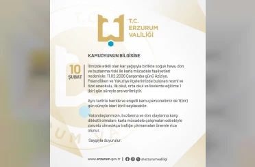Erzurum’da eğitime bir gün ara verildi 