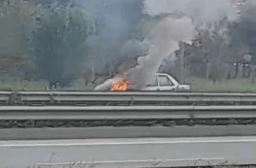 Eskişehir Çevre Yolu’nda bir otomobil alev alev yandı 