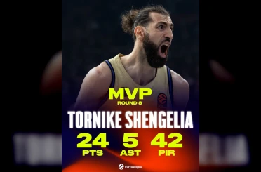 Euroleague’de 8. haftanın MVP’si Tornike Shengelia oldu 