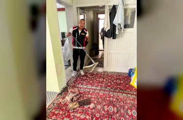 Evde yılan paniği 
