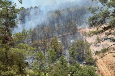 Fethiye’de orman yangınını söndürme çalışmaları sürüyor