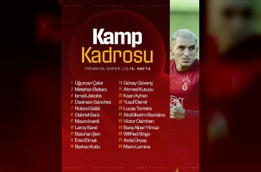 Galatasaray’ın, Kocaelispor maçı kamp kadrosu belli oldu 