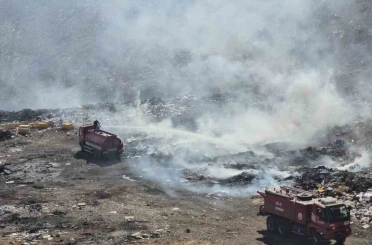 Gaziantep’te eski çöplük alanında çıkan yangın söndürüldü 