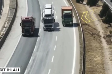 Gaziantep’te otoyolda dron destekli denetim: Bin 123 araca ceza 