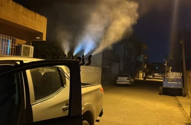 Germencik’te sivrisinek ve haşerelere karşı gece ilaçlaması 