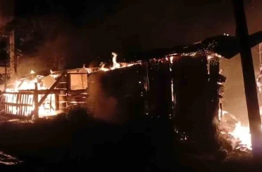 Giresun’da yangında 1 ton fındık kül oldu 