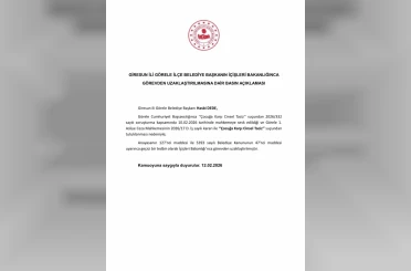 Görele Belediye Başkanı Dede, İçişleri Bakanlığınca görevden uzaklaştırıldı 