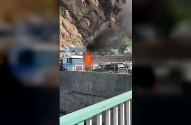 Gümüşhane’de LPG’li otomobil alev alev yandı 