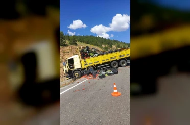 Gümüşhane’de sebze yüklü kamyon otomobile arkadan çarptı: 4 yaralı 