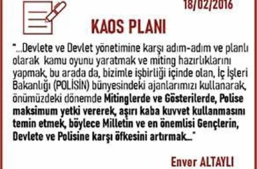 Güvenlik kaynakları: "Örgütün darbenin başarısız olma ihtimaline karşı ‘kontrollü darbe’ iftirası ve alçaklığı ’B planı’ olarak devreye sokuldu" 
